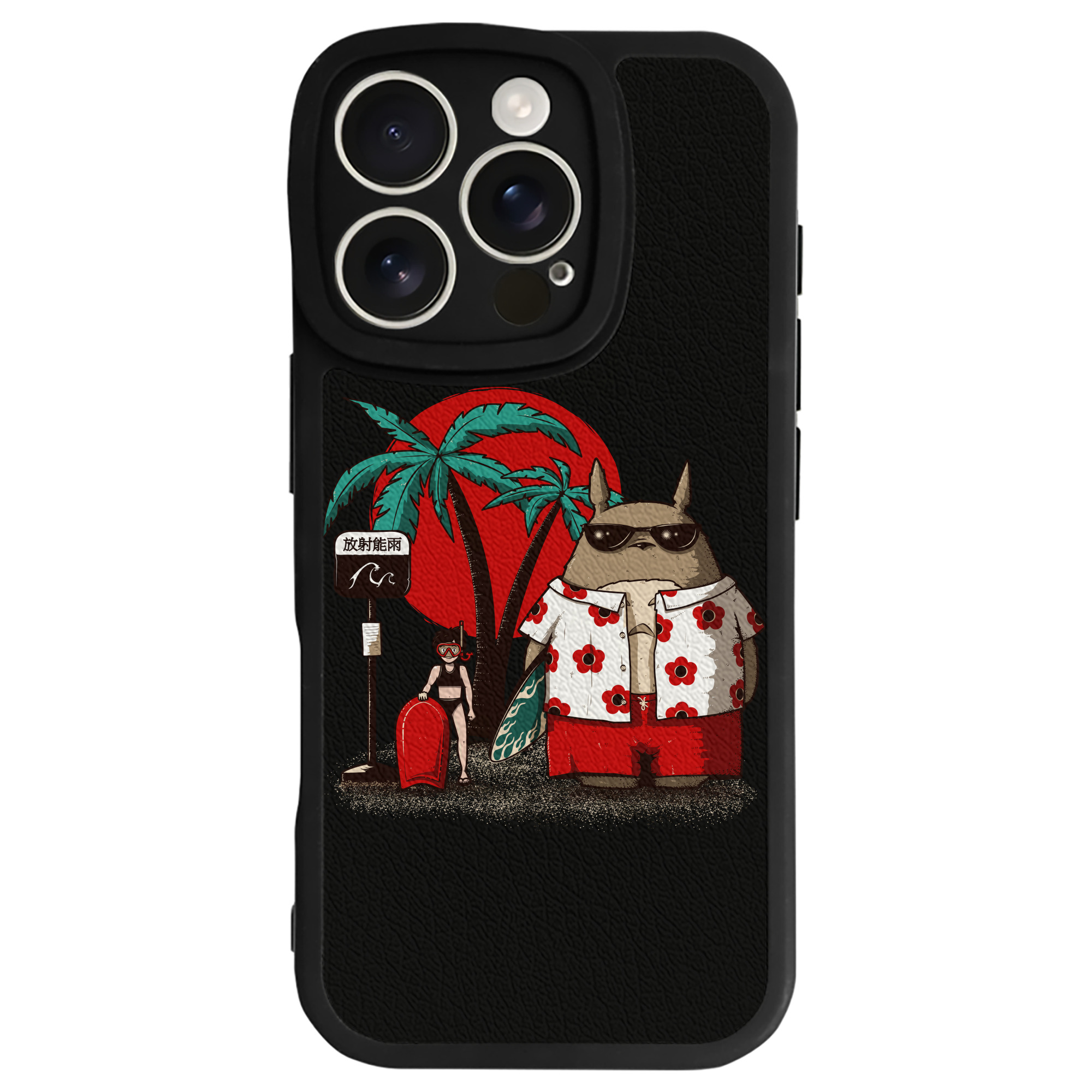 （画像用） となりのトトロ 草壁メイ 草壁サツキ My Neighbor Totoro Satsuki Kusakabe Mei Kusakabe 【iPhone 16シリーズ対応】シリコンスマホケース（レザー調） 材質：シリコン